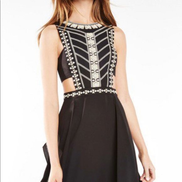 BCBGMaxAzria Adelia Cutout Embellished Midi Dress Size 2 - Picture 2 of 10